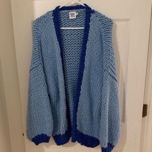 Princess Polly Light Blue and Navy Cardigan